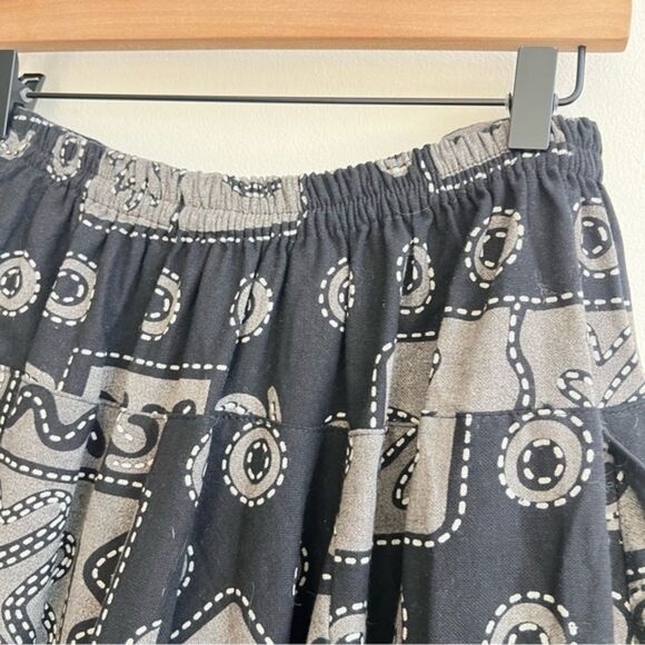 Harem pants Palazzo Black Multicolor Joggers Cotton Printed Oversized One size - Picture 6 of 7